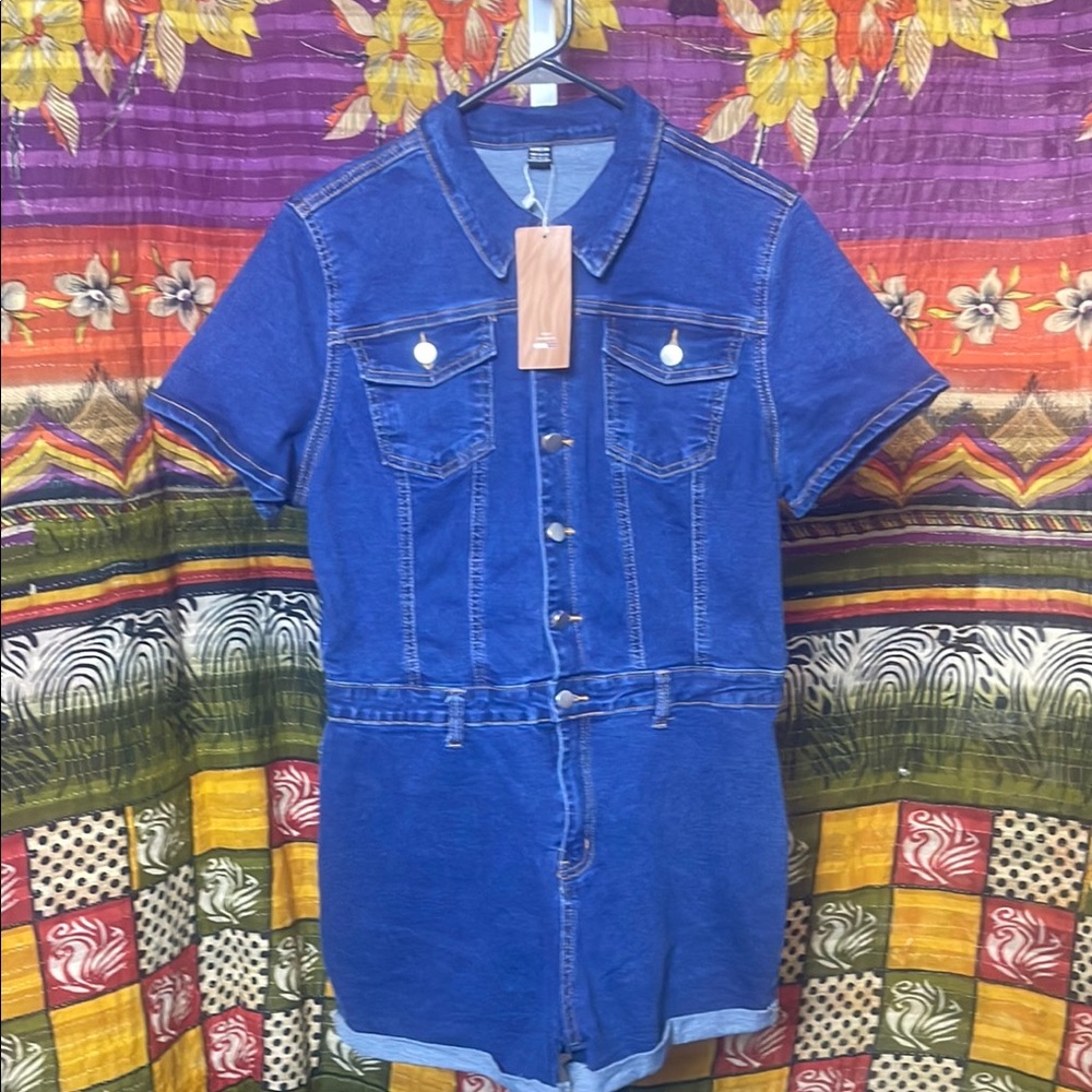 New w/ tags SHEIN SXY Denim Button-Up Jumpsuit